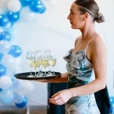 Champagne going round on a tray