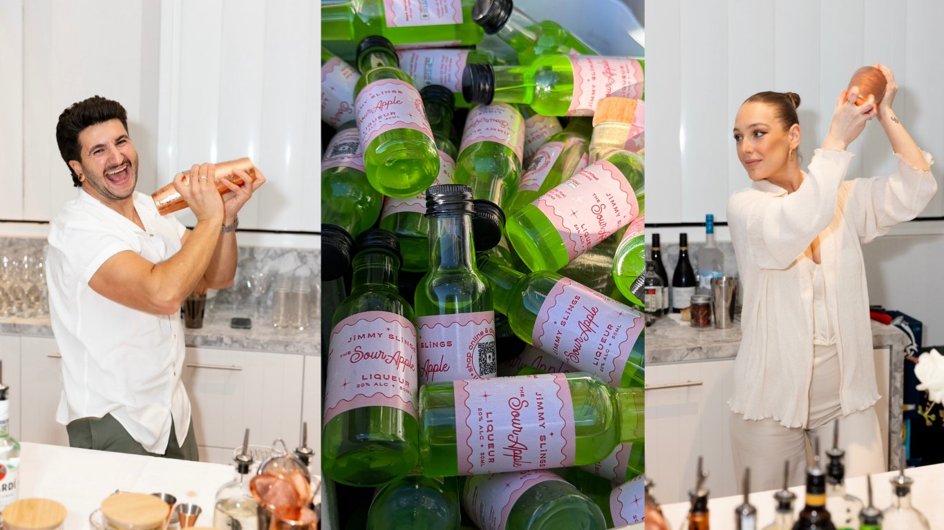 A crate of Greenbach bottles at a party