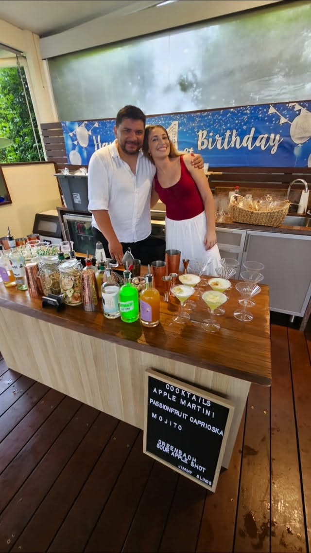 Cocktail class setup with fresh ingredients